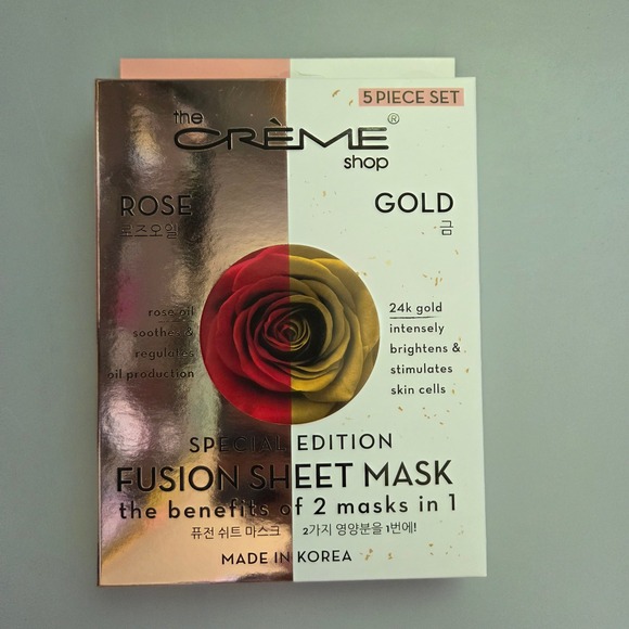 The Creme Shop Other - The Creme Shop Rose & 24k Gold Fusion Sheet Mask 5 Piece Set Special Edition